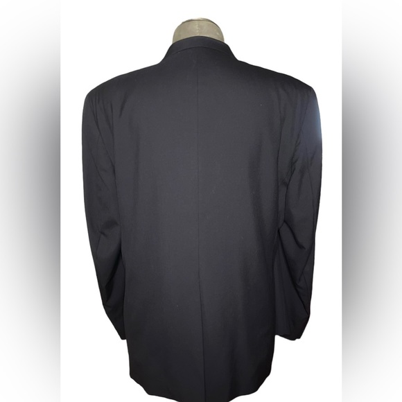 Vintage Burberry Blazer Mens 44R Navy Blue Gold Logo Buttons Wool Sport Coat - Picture 3 of 14